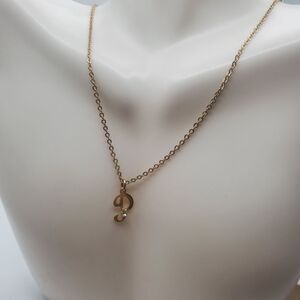 Elegant monogram gold filled p necklace w crystal detailing initial gift custom‎